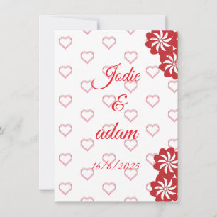 Invitación boda de corazones pequeños