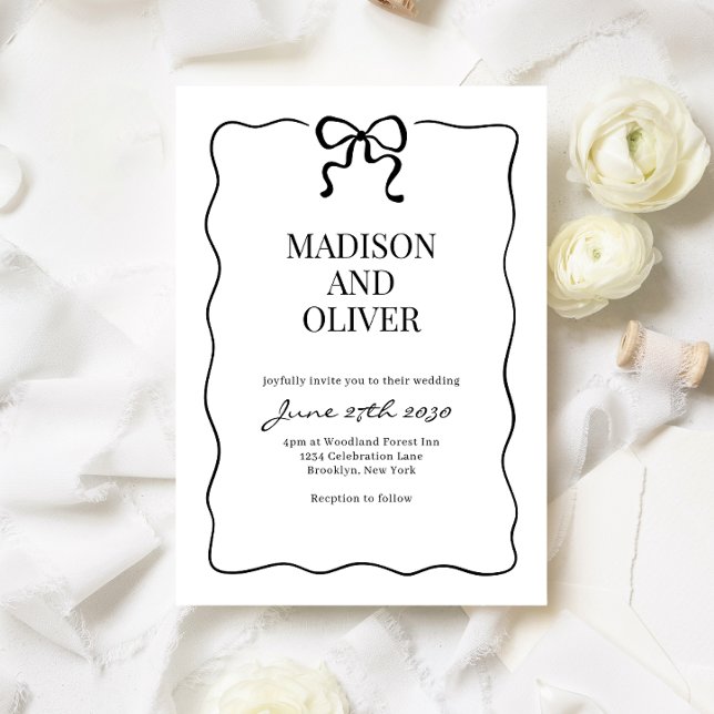 Invitación Boda de corbata negra caprichosa (Subido por el creador)