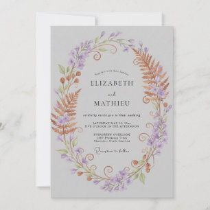 Invitación Boda de Corona de Lila de Cobre