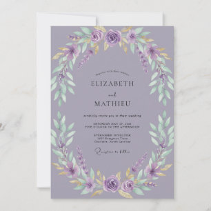 Invitación Boda de Corona de Lila Polvorienta