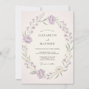 Invitación Boda de Corona de Lila Suave