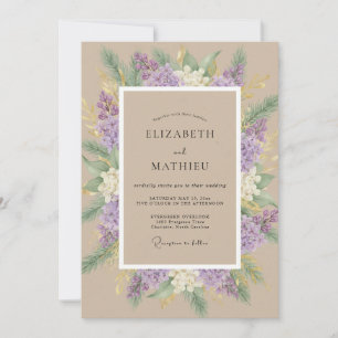 Invitación Boda de Corona de Lila Tostada