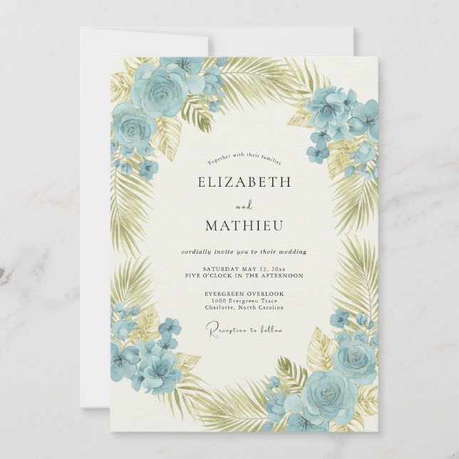 Invitación Boda de Corona de Palma Azur (Anverso)