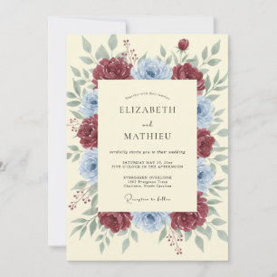 Invitación Boda de Corona de Peonía Granate