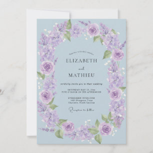 Invitación Boda de Corona de Rosa Lila