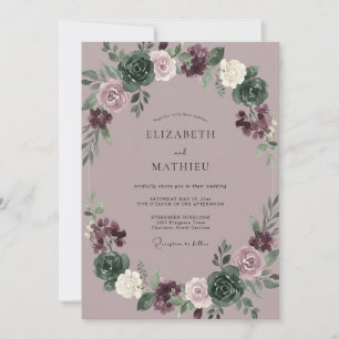 Invitación Boda de Corona de Suculentas Malva