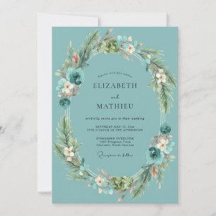 Invitación Boda de Corona de Turquesa Polvorienta