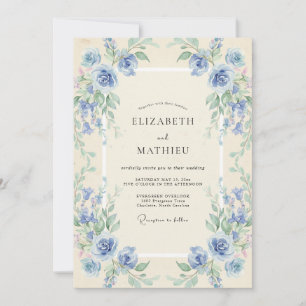 Invitación Boda de Corona de Vinca Azure