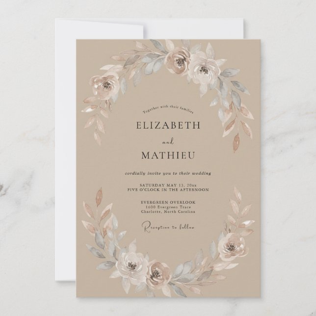 Invitación Boda de Corona Pintada con Arena (Anverso)