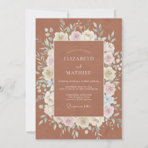 Invitación Boda de Corona Pintada de Terracota