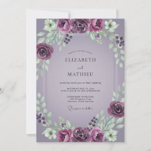 Invitación Boda de Corona Pintada de Violeta