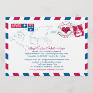 Invitación Boda de correo aéreo del Reino Unido