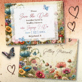 Invitación Boda de cosecha básica de bonito Guardar la fecha