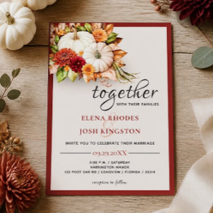 Invitación Boda de cosecha chic con calabaza blanca