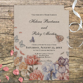 Invitación Boda de cosecha de mariposa en el jardín