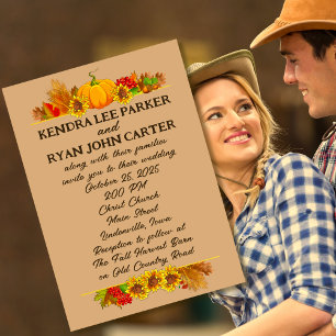 Invitación Boda de cosecha de otoño de agricultores
