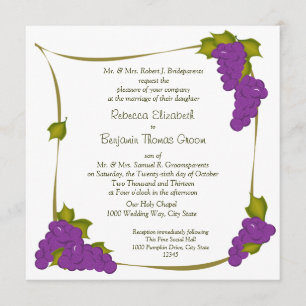 Invitación Boda de cosecha de uva