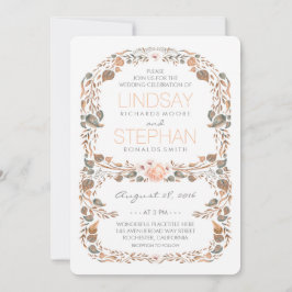 Invitación Boda de cosecha de vintage en el jardín de bosques