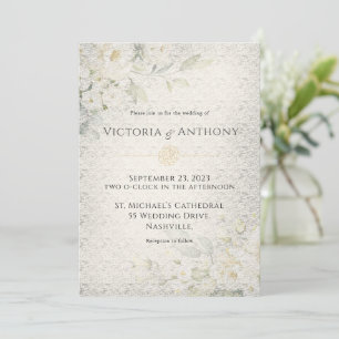Invitación Boda de cosecha floral rústica