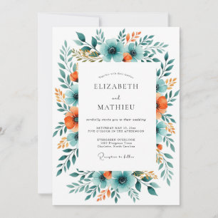 Invitación Boda de cosecha impresionante con óxido teal