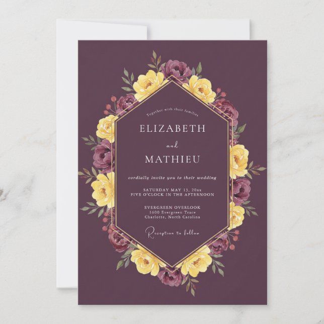 Invitación Boda de Cosecha Lustrosa de Ciruela (Anverso)