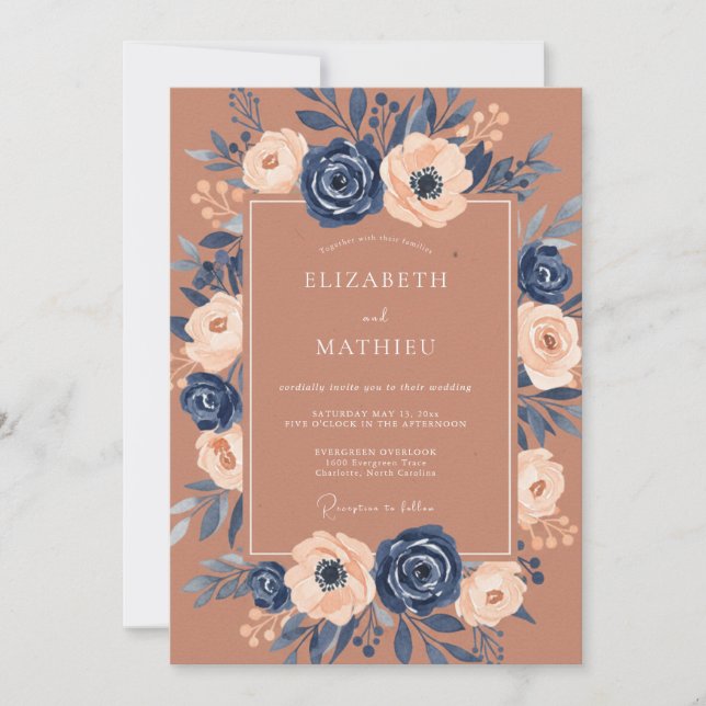 Invitación Boda de Cosecha Majestuosa Sienna (Anverso)