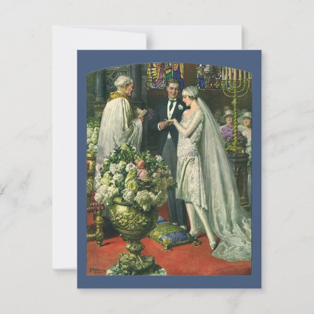 Invitación Boda de cosecha, novia y novio con Menorah (Anverso)