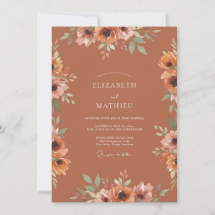 Invitación Boda de Cosecha Orgánica Naranja Quemada