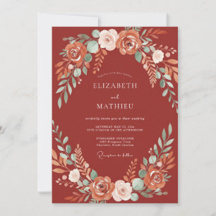 Invitación Boda de Cosecha Ornamental de Terracota