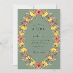 Invitación Boda de Cosecha Ornata Verde Salvia