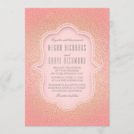 Invitación Boda de cosecha rosa y Purpurina de oro