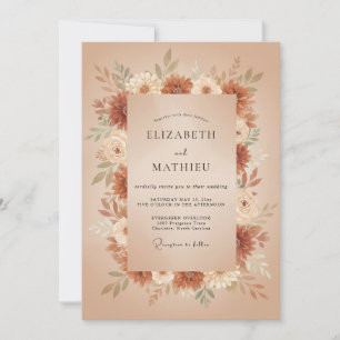 Invitación Boda de Cosecha Terrosa de Naranja Quemada