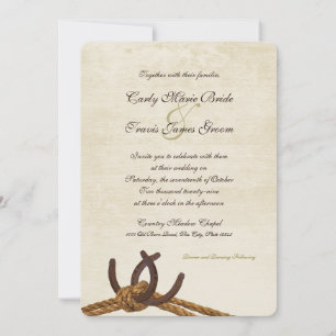 Invitación Boda de Country Rope y Horseshoes