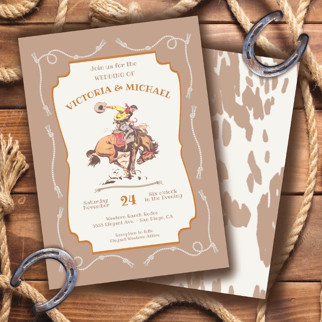 Invitación Boda de Cowboy Bucking Bronco (Subido por el creador)
