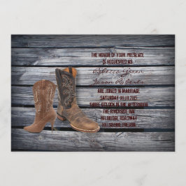 Invitación Boda de Cowboy Occidental Rusn Barn Wood