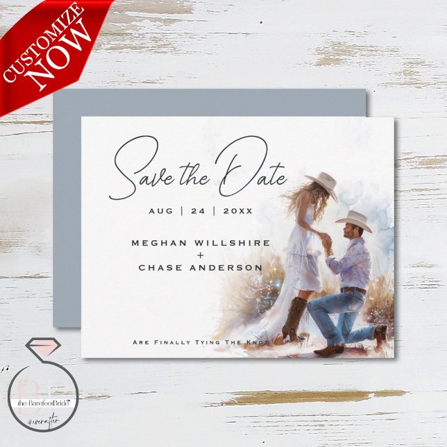 Invitación Boda de Cowboy Rústico de Acuarela (Subido por el creador)