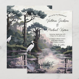 Invitación Boda de Crane Bayou de Chipre