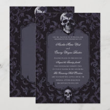 Boda de cráneo floral boho gótico púrpura oscuro