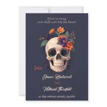 Boda de cráneo floral gótico elegante 3D
