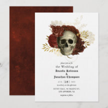 Boda de cráneo floral grunge gótico