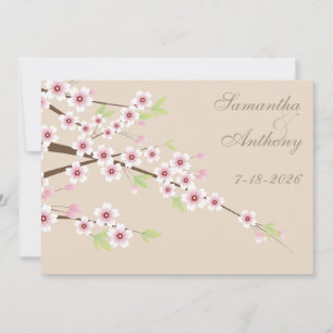 Invitación Boda de Cream and Cherry Blossom