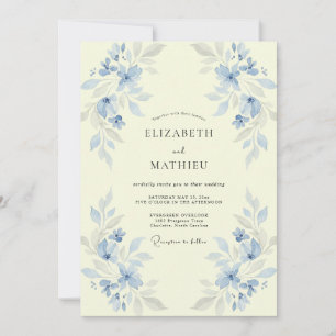 Invitación Boda de crema de mantequilla y vincapervinca