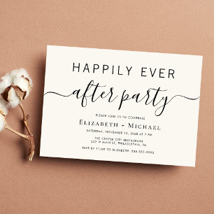 Invitación Boda de crema de moda tras Fiesta