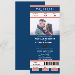 Invitación Boda de críquet azul de la marina