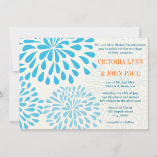 Invitación Boda de crisantemo floral acuático moderno
