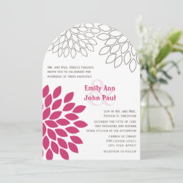 Invitación Boda de crisantemo floral rosa moderno