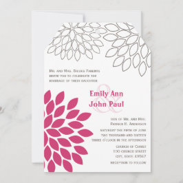 Invitación Boda de crisantemo floral rosa moderno
