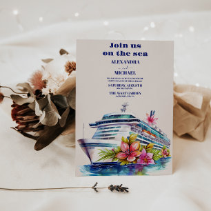 Invitación Boda de crucero acuático elegante Seascape Beach