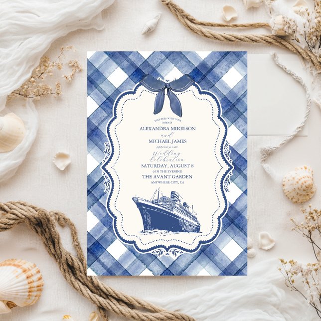 Invitación Boda de crucero azul de la Marina Náutica (Subido por el creador)