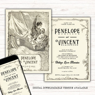 Invitación Boda de crucero de época